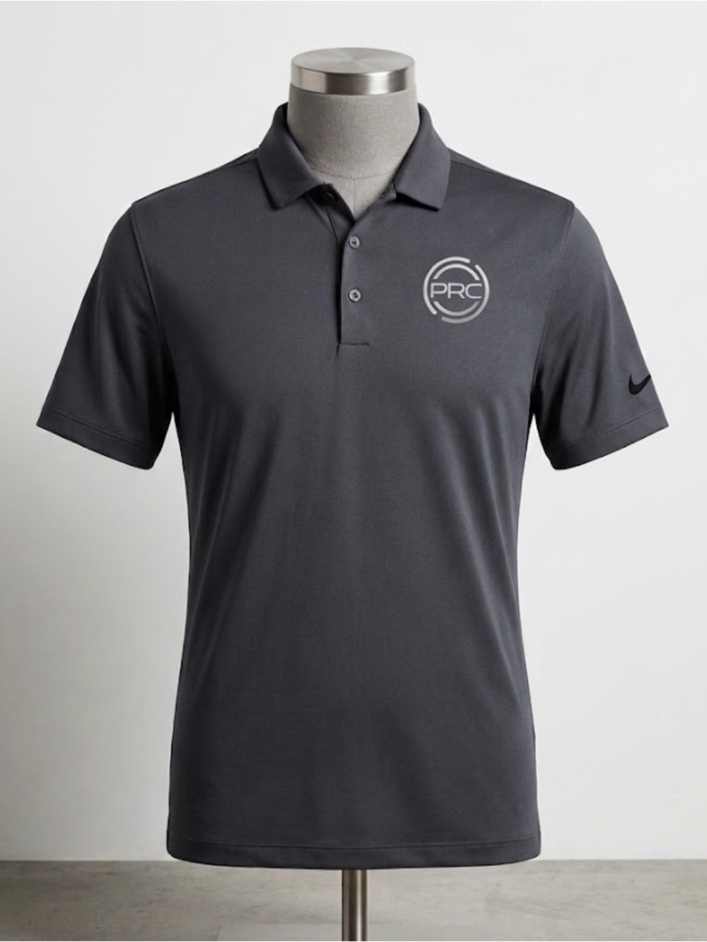 Nike Golf Dri-FIT Polo Shirt Black XL PRC Logo Short Sleeve Mens Office Athletic